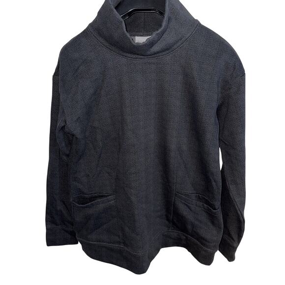 Columbia  Pullover Size Large Black Herringbone Pockets Mock Neck - Picture 1 of 8